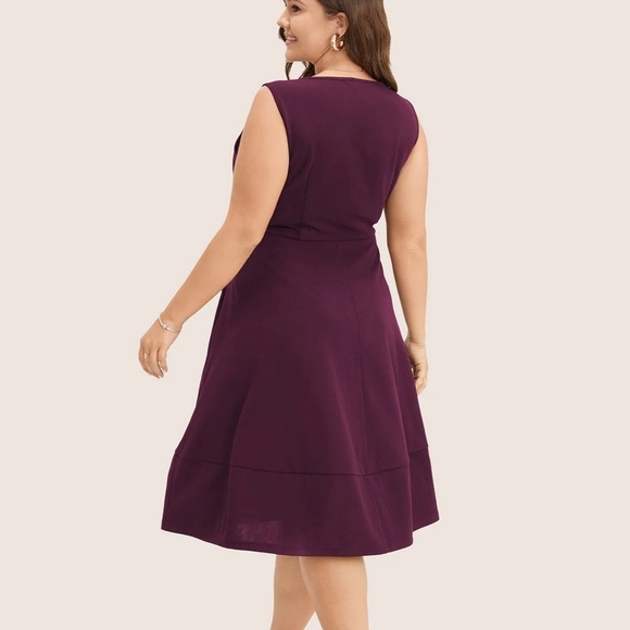 BloomChic Solid Pocket Sleeveless Ruffle Hem Tank Dress - Picture 2 of 5